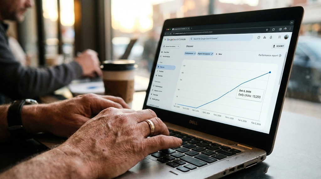 Checking Google Search Console Discover tab for traffic recovery after February 2026 core update
