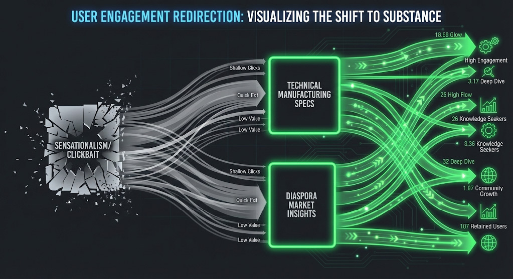 Comparison of Google Discover clickbait demotion versus rewarded deep topic expertise for B2B manufacturing and e-commerce content