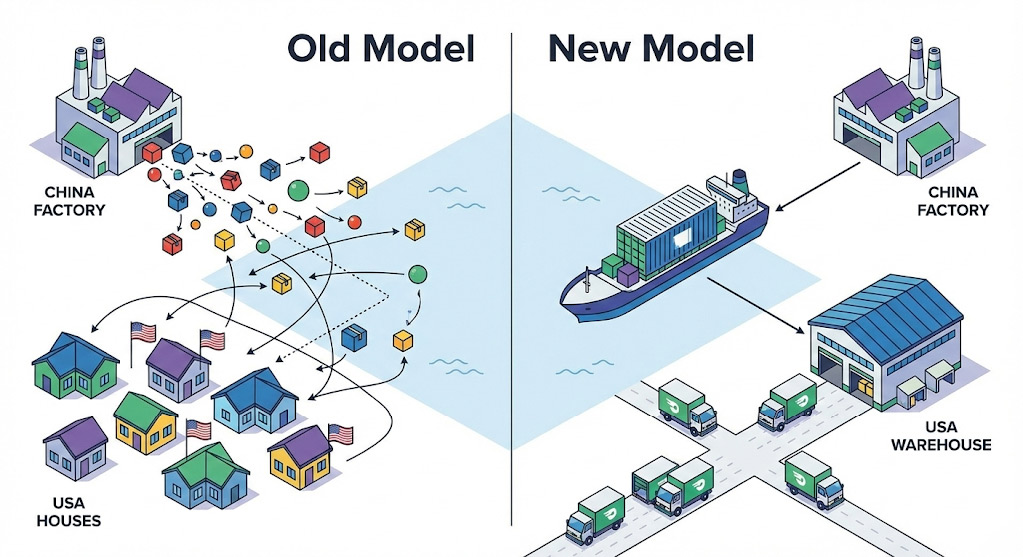 Logistics shift from individual international parcels to bulk freight consolidation for 2026 compliance.