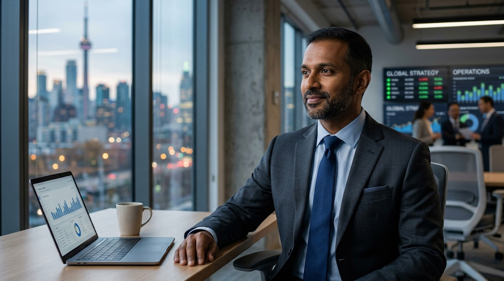 Vertical video still of a Tamil industry leader delivering a high-impact B2B insight
